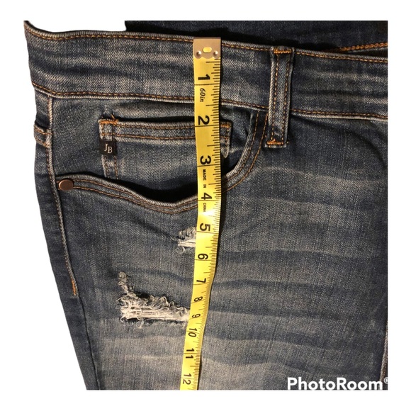 Judy Blue Buffalo Plaid Check Patch Skinny Jeans NWOT 2X - Picture 14 of 16